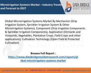 Global Microirrigation Systems Market – Industry Trends and Forecast to 2027