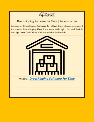 Dropshipping Software for Ebay | Super-ds.com