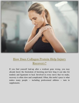 How Does Collagen Protein Help Injury Recovery