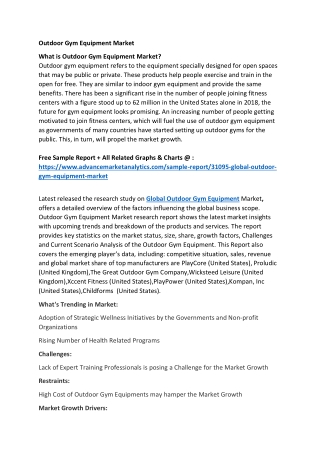 Outdoor Gym Equipment Market