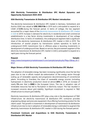 GSA Electricity Transmission & Distribution EPC Market Dynamics and Opportunity