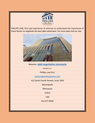 debt negotiation minnesota |  Phillipslawmn.com