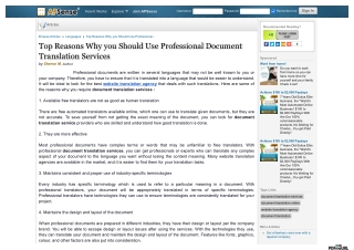 Top Reasons Why you Should Use Professional Document Translation Services