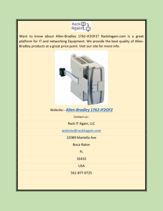 Allen-bradley 1762-if2of2 | Rackitagain.com