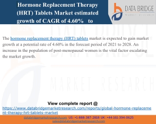 Hormone Replacement Therapy (HRT) Tablets Market