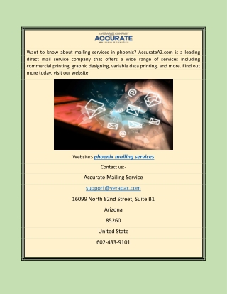 Phoenix Mailing Services | AccurateAZ.com