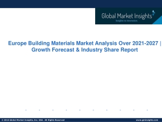 Europe Building Materials Market Growth Potential & Forecast, 2027
