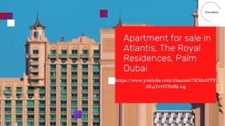 Apartment for sale in Atlantis, The Royal Residences, Palm Dubai