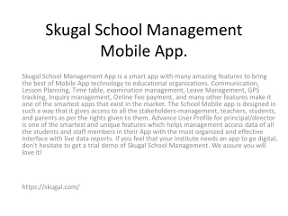 Skugal School Management Mobile App