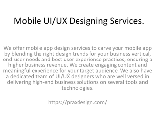 Mobile UI UX Designing Services