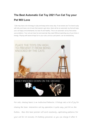 The Best Automatic Cat Toy 2021 Fun Cat Toy your Pet Will Love