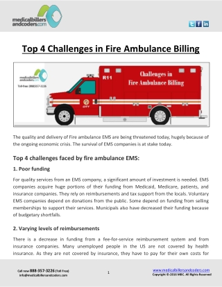 Top 4 Challenges in Fire Ambulance Billing