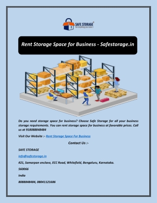 Rent Storage Space for Business - Safestorage.in