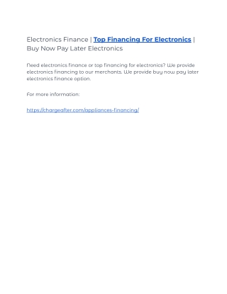 Electronics Finance | Financing For Electronics | Buy Now Pay Later Electronics