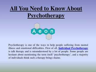 All You Need to Know About Psychotherapy