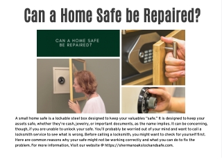 Can a Home Safe be Repaired?