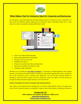 What Makes Chat for Enterprise Ideal for Corporate and Businesses