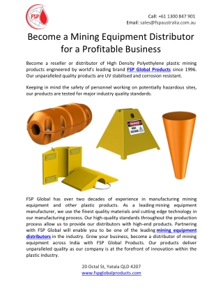 Become a Mining Equipment Distributor for a Profitable Business