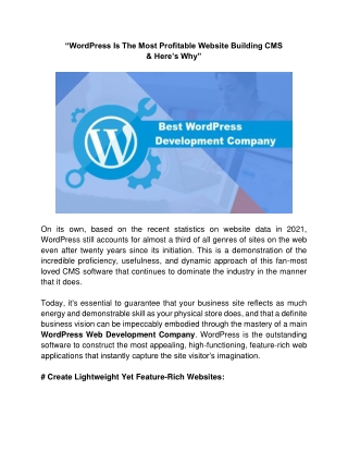 WordPress Is The Most Profitable Website Building CMS  & Here’s Why-converted