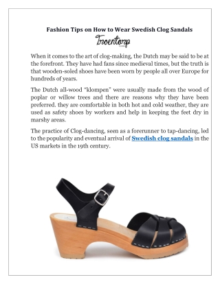 Fashion Tips on How to Wear Swedish Clog Sandals