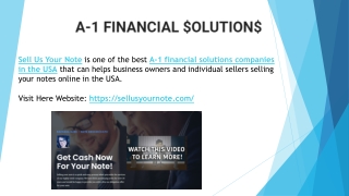 Financial solutions US - Sellusyournote.com