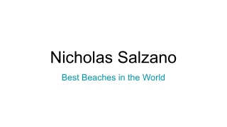 Nicholas Salzano - Best Beaches in the World