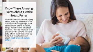 Know These Amazing Points About Electric Breast Pump 1