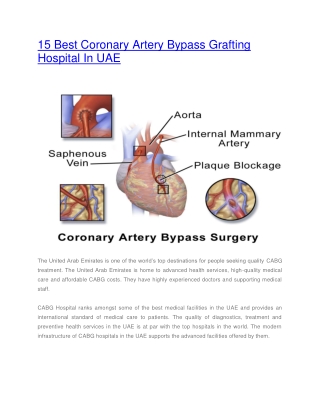 15 Best Coronary Artery Bypass Grafting Hospital In UAE