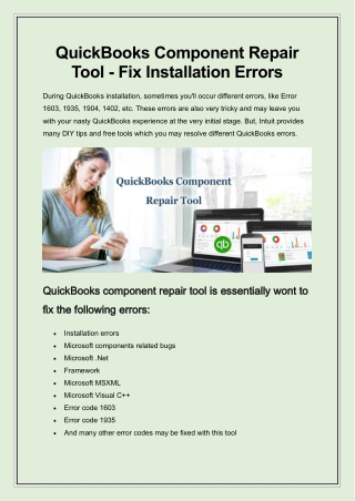 QuickBooks Component Repair Tool - Fix Installation Errors