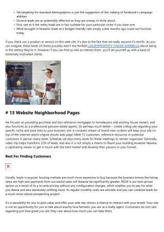 Exactly How To Generate Realty Leads For California Representatives - Marbella P