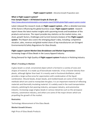 Flight support system - Attractive Growth Proposition seen