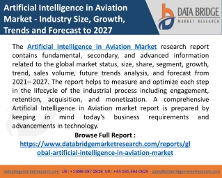 Artificial Intelligence in Aviation Market Grow at CAGR of 45.8% by 2027