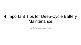 4 Important Tips for Deep-Cycle Battery Maintenance