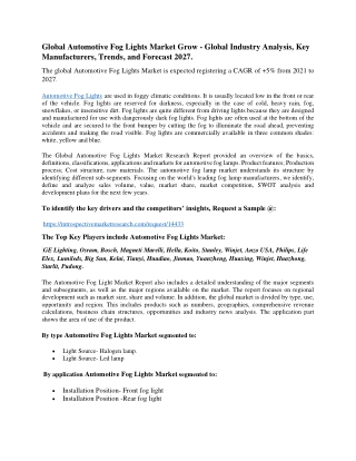 Automotive Fog Lights Market