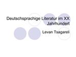 Deutschsprachige Literatur im XX Jahrhundert