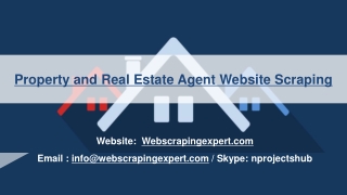 Property and Real Estate Agent Website Scraping