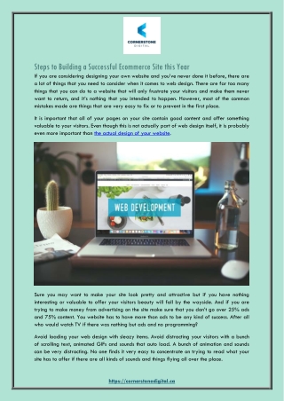 Steps to Building a Successful Ecommerce Site this Year