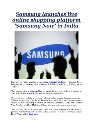 Samsung launches live online shopping platform 'Samsung Now' in India