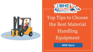 Top Tips to Choose the Best Material Handling Equipment
