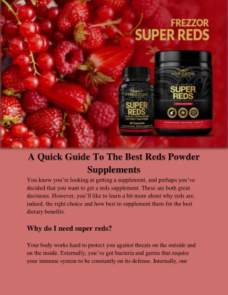 A Quick Guide To The Best Reds Powder Supplements