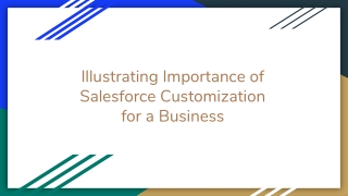 Illustrating Importance of Salesforce Customization for a Business