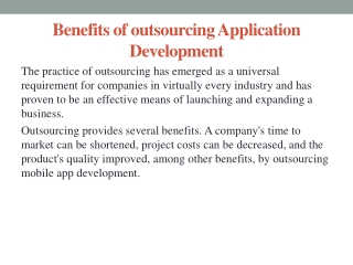 outsourcing Application Development