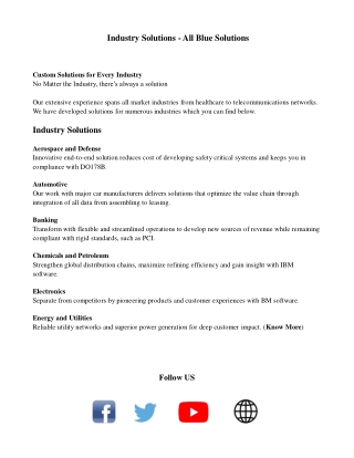 Industry Solutions-Allbluesolutions.com