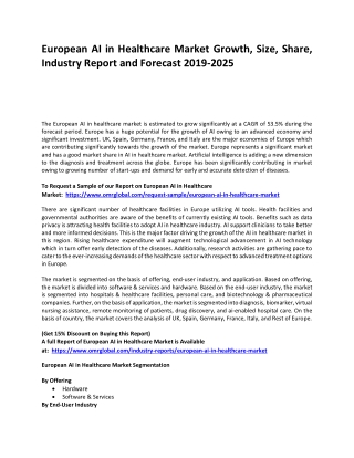 European AI in Healthcare Market Trends, Size, Competitive Analysis and Forecast