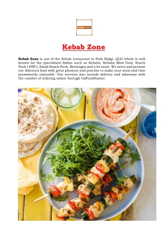 5% Off - Kebab Zone Mount Lindesay Hwy Menu Park Ridge, QLD