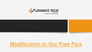Modification to Voc Free Flux