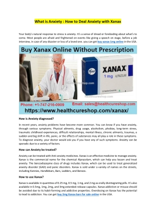 What is Anxiety  How to Deal Anxiety with Xanax-converted