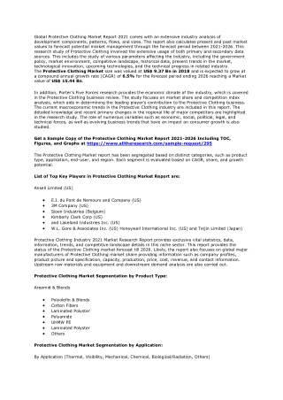 Protective Clothing Market