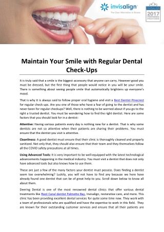 Maintain Your Smile with Regular Dental Check-Ups