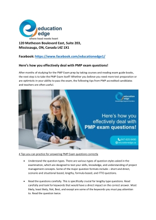 Here’s how you effectively deal with PMP exam questions!